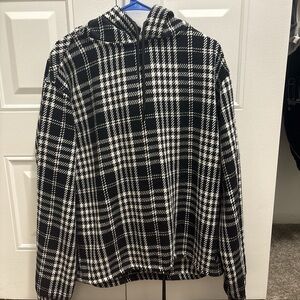 Zara Monochrome Checkered Hoodie